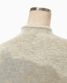 Pile Jacquard Half Zip Knit Top - beige