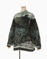 Pile Jacquard Half Zip Knit Top - green
