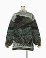 Pile Jacquard Half Zip Knit Top - green