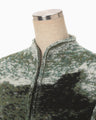 Pile Jacquard Half Zip Knit Top - green
