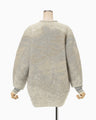 Pile Jacquard Plunge Knit Top - beige