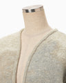 Pile Jacquard Plunge Knit Top - beige
