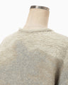 Pile Jacquard Plunge Knit Top - beige