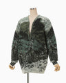 Pile Jacquard Plunge Knit Top - green