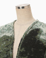 Pile Jacquard Plunge Knit Top - green