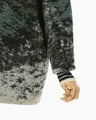 Pile Jacquard Plunge Knit Top - green