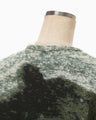 Pile Jacquard Plunge Knit Top - green