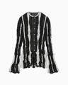 Fluid Jacquard Knit Cardigan - black