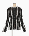 Fluid Jacquard Knit Cardigan - black