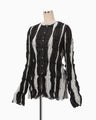 Fluid Jacquard Knit Cardigan - black