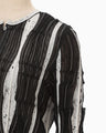 Fluid Jacquard Knit Cardigan - black