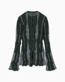 Fluid Jacquard Knit Cardigan - green