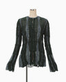 Fluid Jacquard Knit Cardigan - green