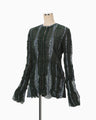 Fluid Jacquard Knit Cardigan - green