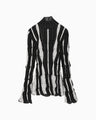 Fluid Jacquard Knit Top - black