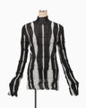 Fluid Jacquard Knit Top - black