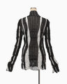 Fluid Jacquard Knit Top - black
