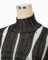 Fluid Jacquard Knit Top - black