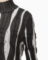 Fluid Jacquard Knit Top - black