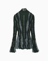 Fluid Jacquard Knit Top - green