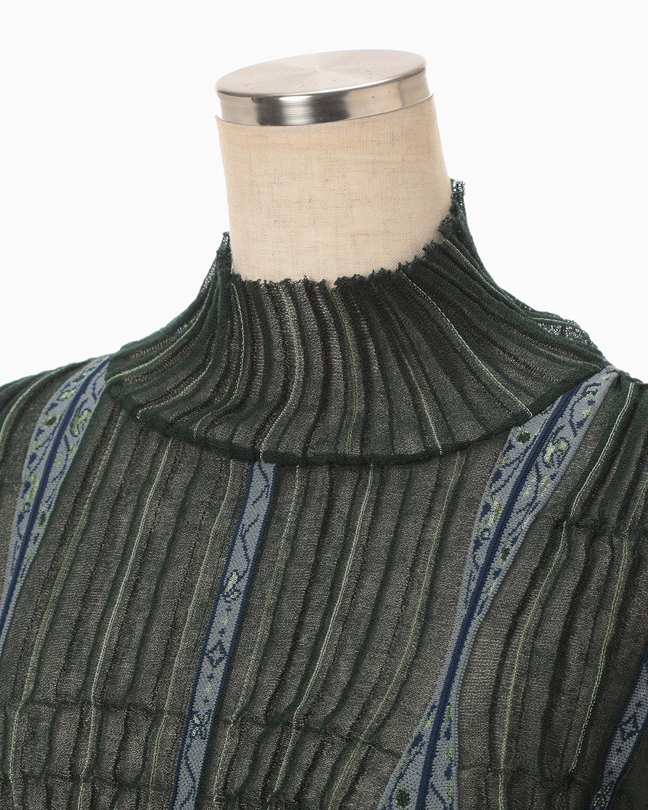 Fluid Jacquard Knit Top - green - Mame Kurogouchi