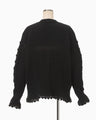 Wool Cable Knit Cardigan - black