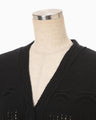 Wool Cable Knit Cardigan - black