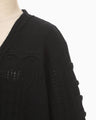 Wool Cable Knit Cardigan - black