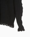 Wool Cable Knit Cardigan - black
