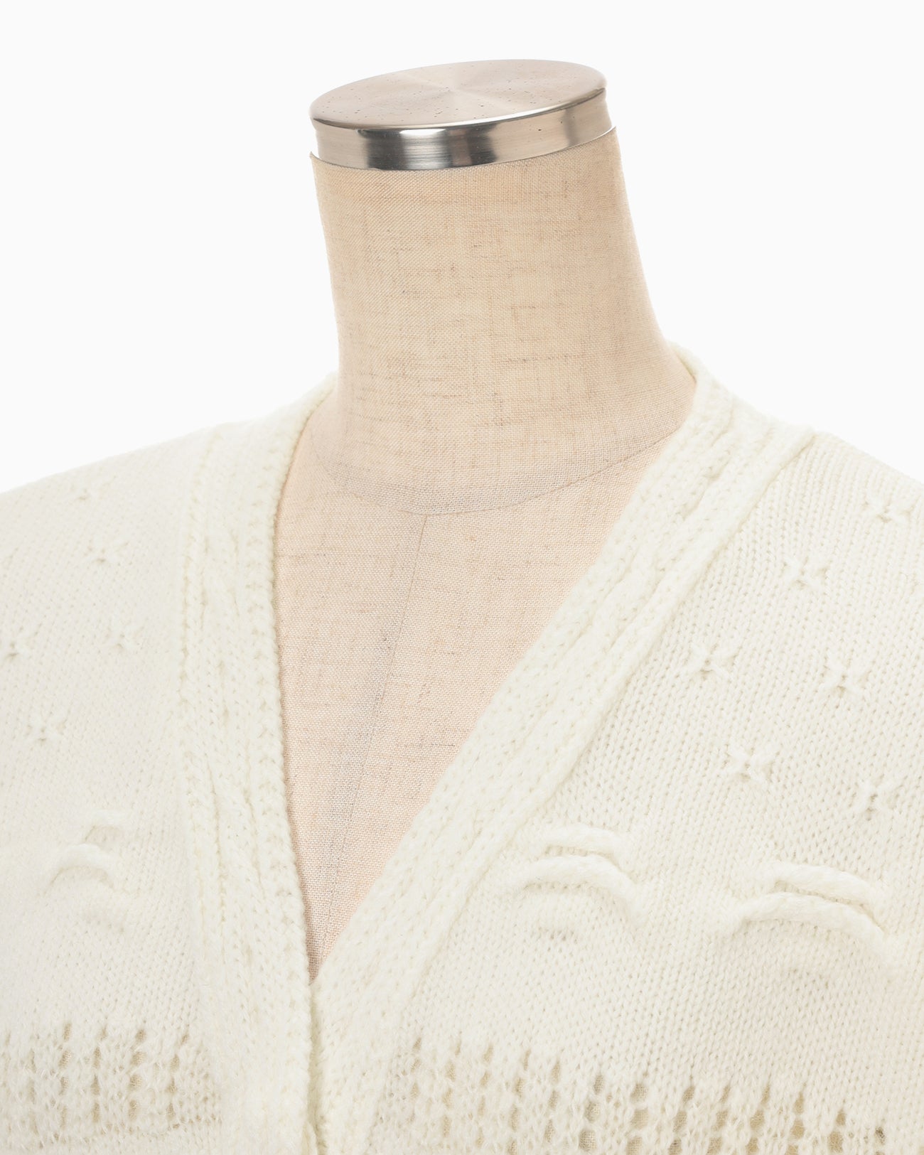 Wool Cable Knit Cardigan - ecru - Mame Kurogouchi