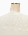 Wool Cable Knit Cardigan - ecru