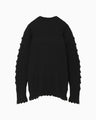 Wool Cable Knit Top - black