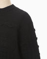 Wool Cable Knit Top - black