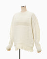 Wool Cable Knit Top - ecru