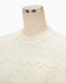 Wool Cable Knit Top - ecru