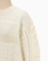 Wool Cable Knit Top - ecru