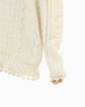 Wool Cable Knit Top - ecru
