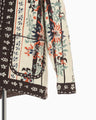 Floral Arabesque Knit Jacket - brown