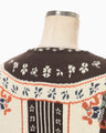 Floral Arabesque Knit Jacket - brown