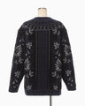 Floral Arabesque Knit Jacket - navy