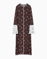 Floral Jacquard Knit Dress - brown