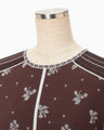 Floral Jacquard Knit Dress - brown