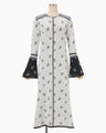 Floral Jacquard Knit Dress - white