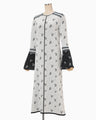 Floral Jacquard Knit Dress - white