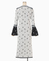 Floral Jacquard Knit Dress - white