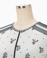Floral Jacquard Knit Dress - white
