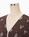 Floral Jacquard Knit Top - brown