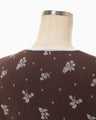 Floral Jacquard Knit Top - brown