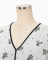 Floral Jacquard Knit Top - white