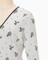 Floral Jacquard Knit Top - white
